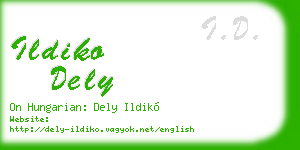 ildiko dely business card